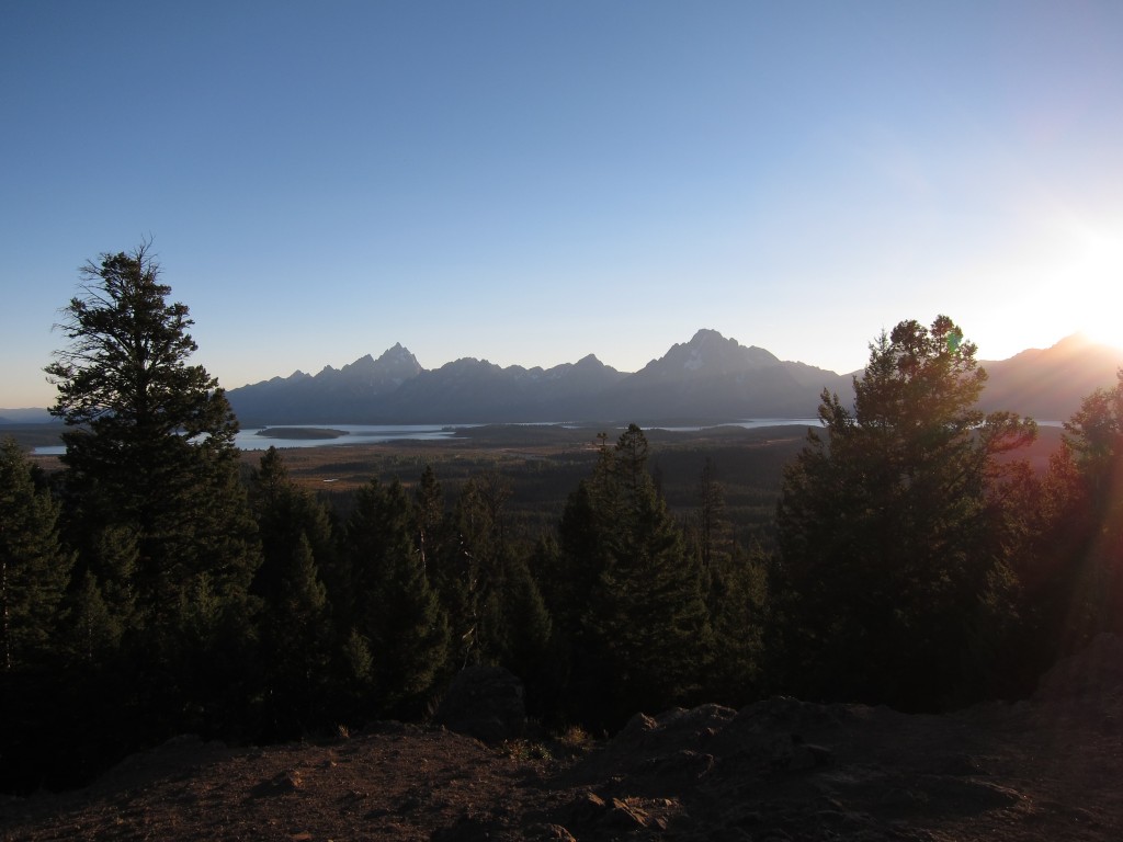 Sunset over the Tetons from Grand View Point