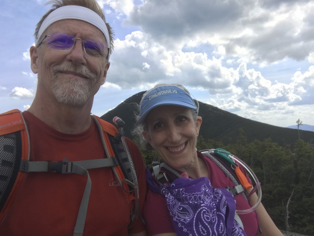 Still smiles on the Wright Peak, but only briefly!  Algonquin peak in the background.