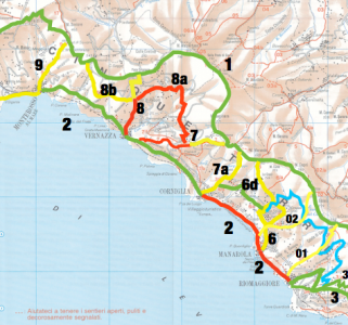 Cinque Terre Hiking map